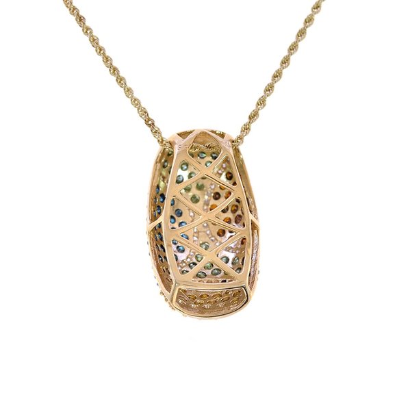 1.50 Ct.tw Multi-Color Diamond Pendant 14K Yellow Gold - Picture 3 of 5